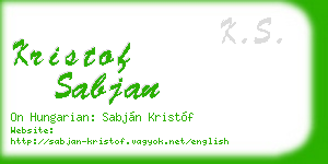 kristof sabjan business card