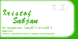 kristof sabjan business card